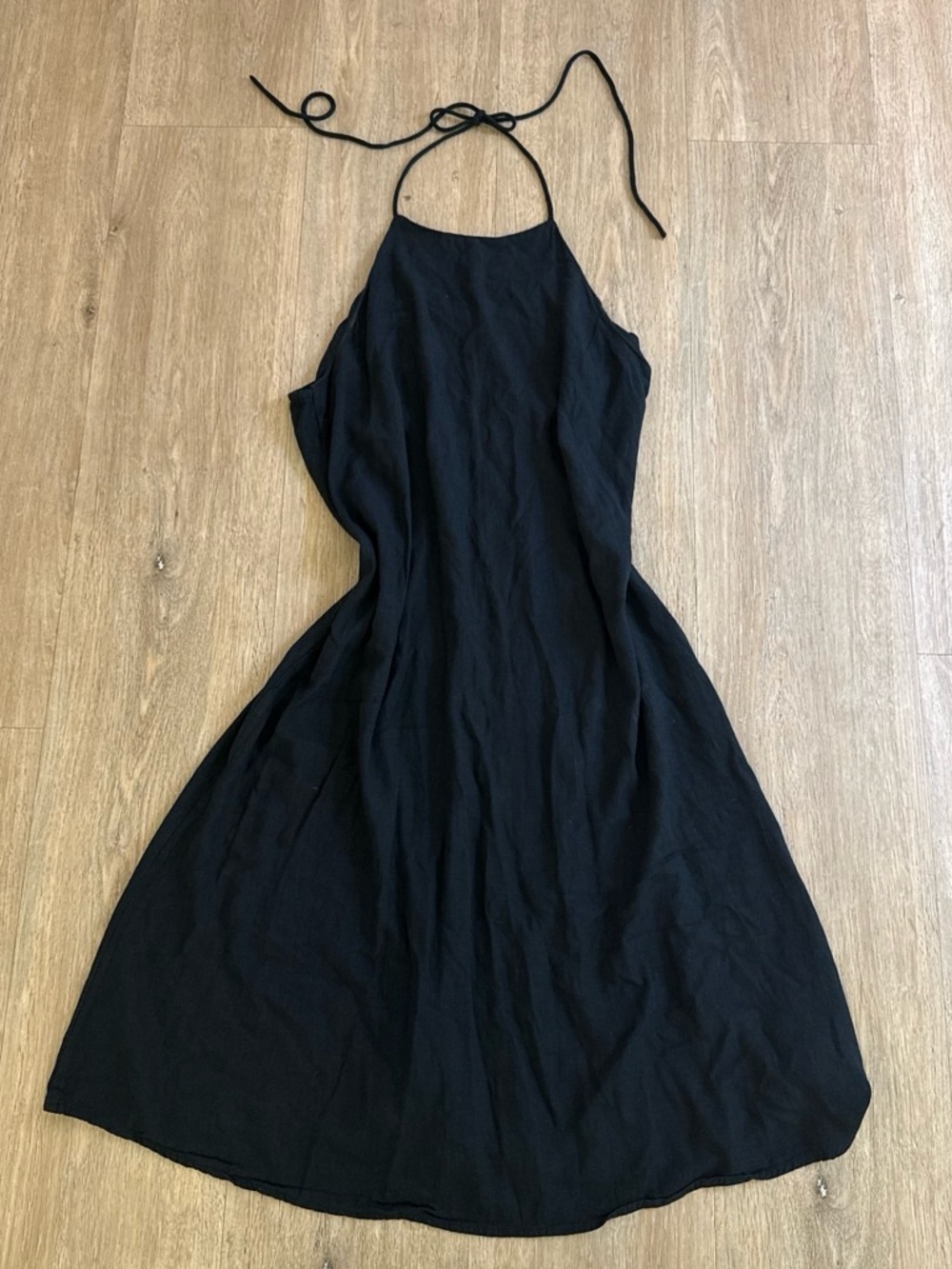 OAK + FORT Black Halter Maxi Dress M